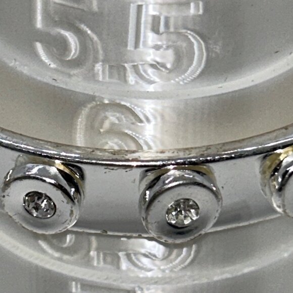 Robert Lee Morris RLM Soho Silver-Tone Hinged Bracelet Round Crystal Accents - Picture 9 of 11